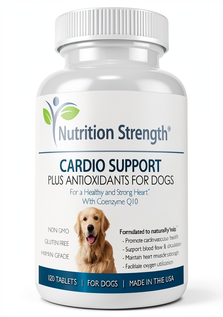 Dog taking Nutrition Strength cardio support chewable supplement