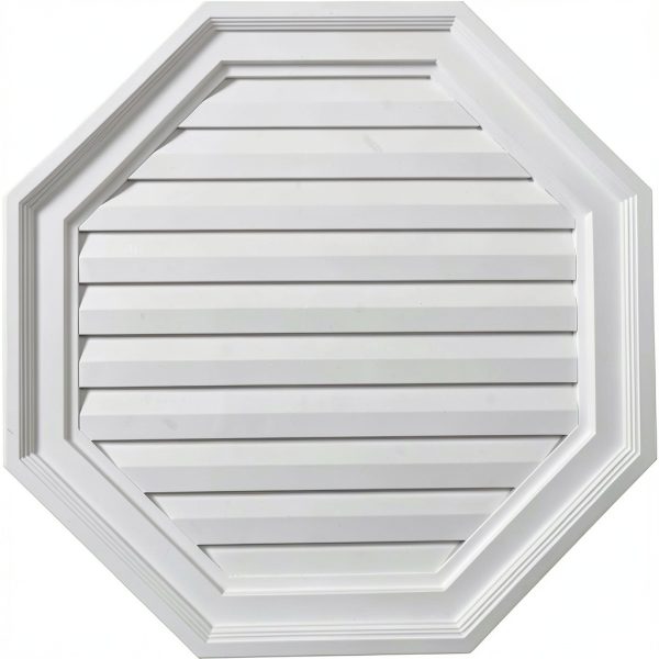 Ekena Millwork 22"W x 22"H x 1 1/8"P, Octagon Gable Vent Louver, Non-Functional-0
