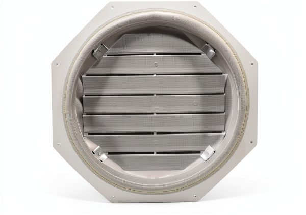 Suntown 22" Octagon Functional Gable Vent with Screen - 2 Piece Construction - White-4