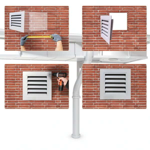 Gable Vent White Aluminum 10x10 Square Louvered Cover by CuteHook-3