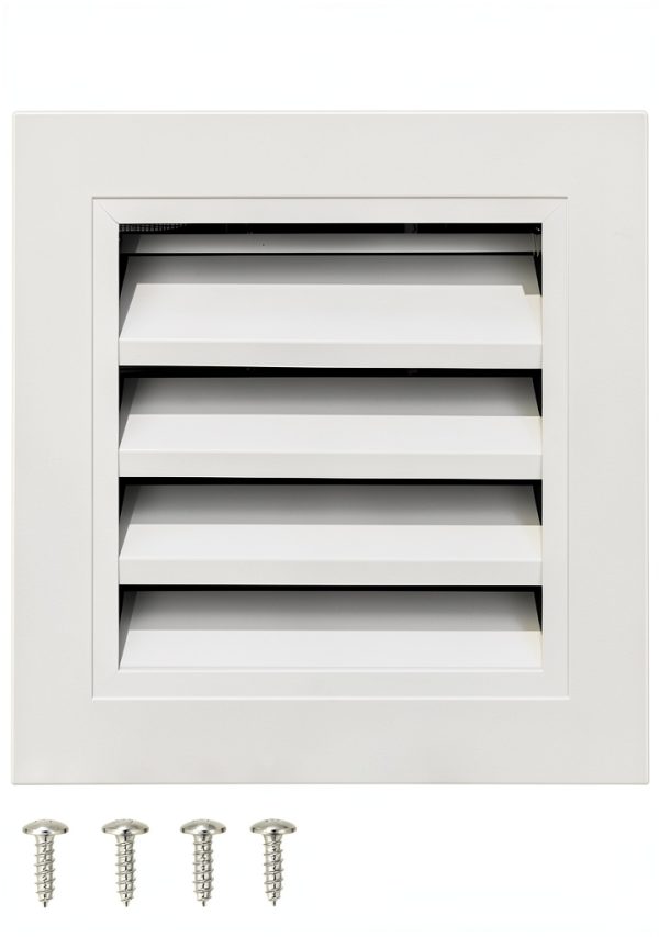 Gable Vent White Aluminum 10x10 Square Louvered Cover by CuteHook-0