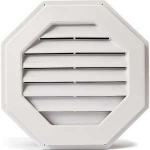Suntown 22" Octagon Functional Gable Vent with Screen - 2 Piece Construction - White-0