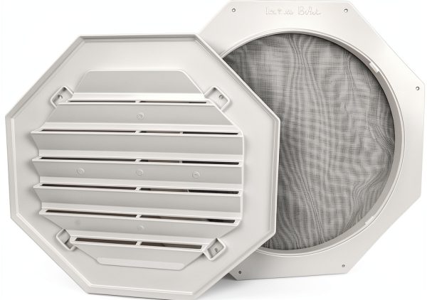 Suntown 22" Octagon Functional Gable Vent with Screen - 2 Piece Construction - White-5