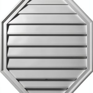 Ekena Millwork 30"W x 30"H x 1 1/4"P, Octagon Gable Vent Louver, Non-Functional, Factory Primed White-0