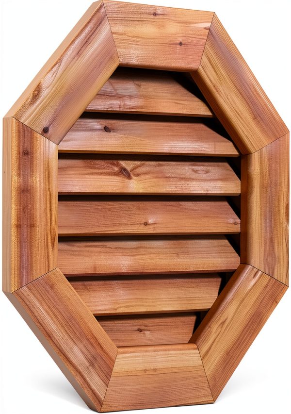 Ekena Millwork Gable Vent 25in x 25in Red Cedar GVWOC20X2001SFUWR-1