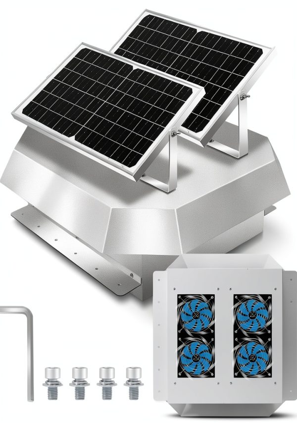 Solar Roof Fan Krysolad 3.5" Container Vent with Adjustable Panels-0