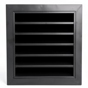 Byson 14"x 14" Aluminum Black Gable Vent - Anodized Aluminum Louvered Vent - Weatherproof Louver Air Vent Grille with Steel Mesh - HVAC, Attic, Container and Shed Vent-0