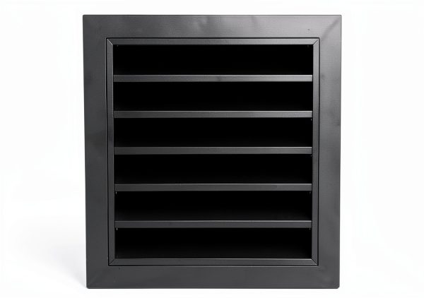 Byson 14"x 14" Aluminum Black Gable Vent - Anodized Aluminum Louvered Vent - Weatherproof Louver Air Vent Grille with Steel Mesh - HVAC, Attic, Container and Shed Vent-0
