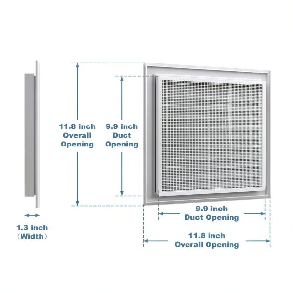 12" X 12" Aluminum Gable Vent, Paintable Shed Vents with Screen, Stylish Design Return Air Grill, Perfect for Houses, Attics, and Exterior Walls [ Inside Dimensions: 10" x 10" ]-1