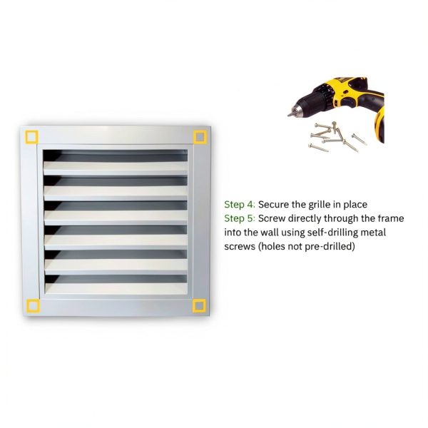 Byson 14"x 14" Aluminum Black Gable Vent - Anodized Aluminum Louvered Vent - Weatherproof Louver Air Vent Grille with Steel Mesh - HVAC, Attic, Container and Shed Vent-4