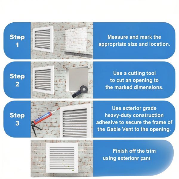 12" X 12" Aluminum Gable Vent, Paintable Shed Vents with Screen, Stylish Design Return Air Grill, Perfect for Houses, Attics, and Exterior Walls [ Inside Dimensions: 10" x 10" ]-5