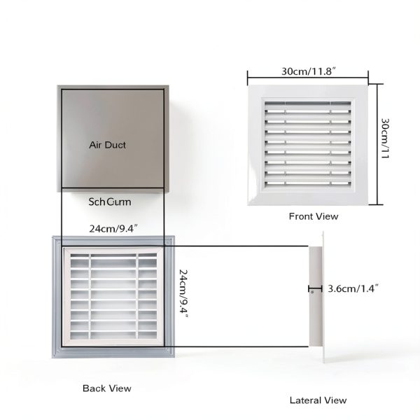 Kokone Gable Vent 12x12 Aluminum Shed Vent Screen and Screws White-2