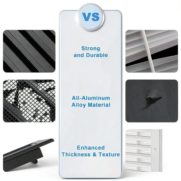 Zepoty 20x20 Aluminum Gable Vent – Black 18x18 Paintable-2
