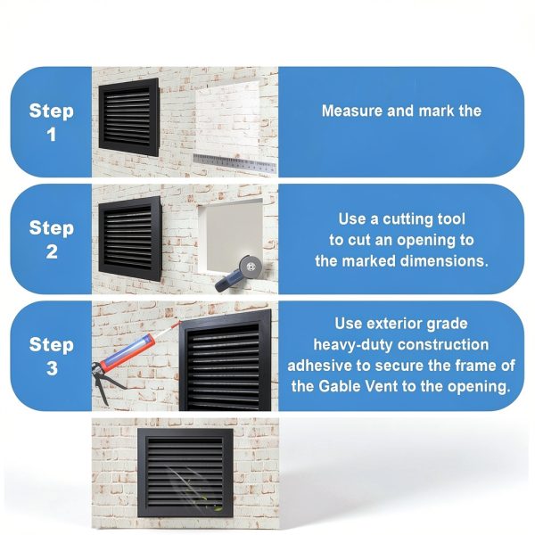 10" x 10" Aluminum Gable Vent by Zepoty – 8" Screened, Paintable-5