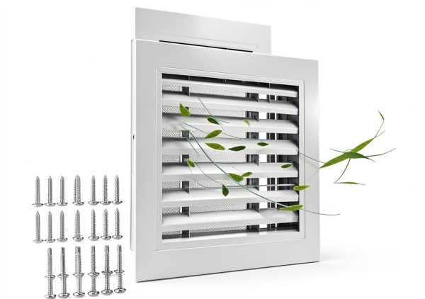 Kokone Gable Vent 12x12 Aluminum Shed Vent Screen and Screws White-0