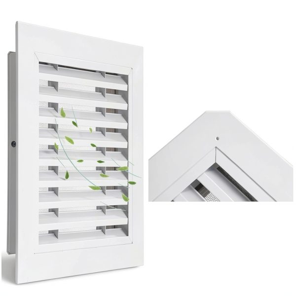 Kokone Gable Vent 12x12 Aluminum Shed Vent Screen and Screws White-3