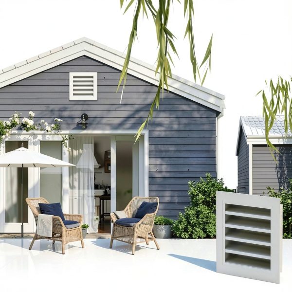 2 Pack 12" x 12" Gable Vent for House Aluminum Attic Vent with Screen Shed Gable Vent Door Vents for Exterior Door Ventilation in House Shed Vent [Vent Opening: 10" x 10"]-1