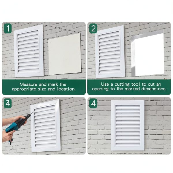 Gable Vent 12" x 18" White Aluminum Alloy 2-Piece Set by Gisafai-3