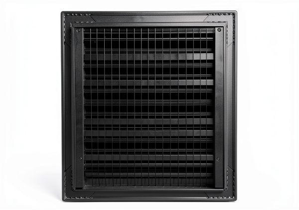Byson 14"x 14" Aluminum Black Gable Vent - Anodized Aluminum Louvered Vent - Weatherproof Louver Air Vent Grille with Steel Mesh - HVAC, Attic, Container and Shed Vent-1