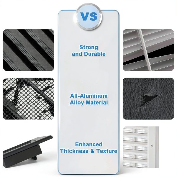 10" x 10" Aluminum Gable Vent by Zepoty – 8" Screened, Paintable-4