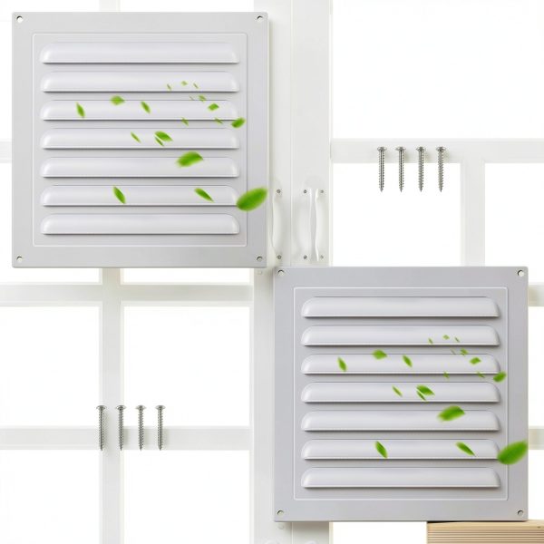 Aluminum Gable Vent 6x6 Inch 2 Pack - Yaocom White Metal Shed Vent-0