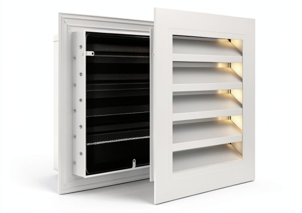 2 Pack 12" x 12" Gable Vent for House Aluminum Attic Vent with Screen Shed Gable Vent Door Vents for Exterior Door Ventilation in House Shed Vent [Vent Opening: 10" x 10"]-0
