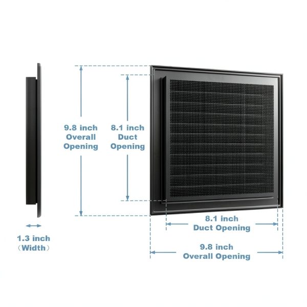 10" x 10" Aluminum Gable Vent by Zepoty – 8" Screened, Paintable-1
