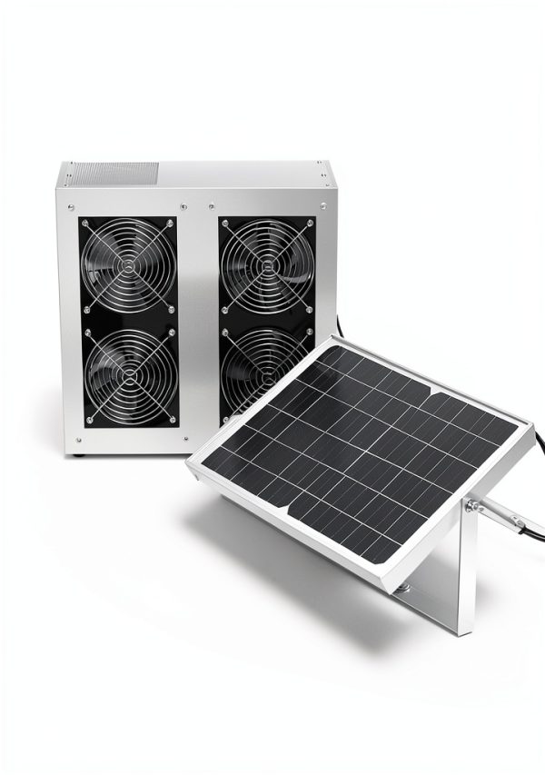 Solar Roof Fan Krysolad 3.5" Container Vent with Adjustable Panels-4